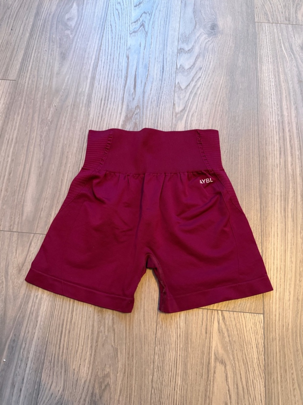 AYBL Red Seamless High Waisted Gym Shorts Size Large Workout Activewear